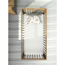 Bavlněné plátěné prostěradlo do dětské postýlky 120 × 60 cm BABYM bílá
