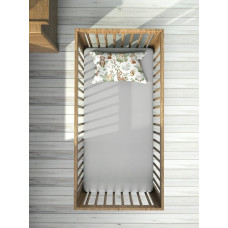 Bavlněné plátěné prostěradlo do dětské postýlky 120 × 60 cm BABYM Šedá