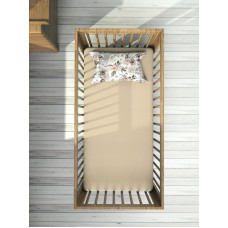 Bavlněné plátěné prostěradlo do dětské postýlky 120 × 60 cm BABYM béžová