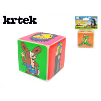 Krteček pískací měkká kostka pro miminko 7,5 cm 0m+