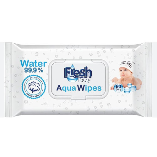 Fresh Baby Aqua Wipes vlhčené ubrousky s 99,9 % vody – 60 ks Fresh Baby Aqua Wipes vlhčené ubrousky s 99,9 % vody – 60 ks