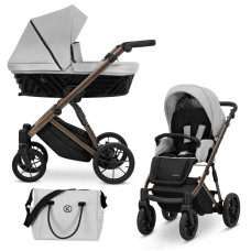 Kombinovaný kočárek KUNERT Ivento Eco Dove Grey  hnědý podvozek 