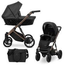 Kombinovaný kočárek KUNERT Ivento Eco Black Pearl hnědý podvozek 