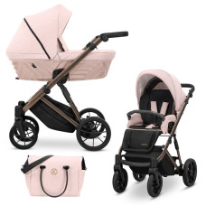 Kombinovaný kočárek KUNERT Ivento Smoky Pink   hnědý podvozek 