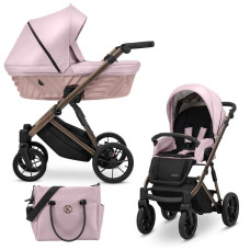 Kombinovaný kočárek KUNERT Ivento Eco Pink Metalic   hnědý podvozek 