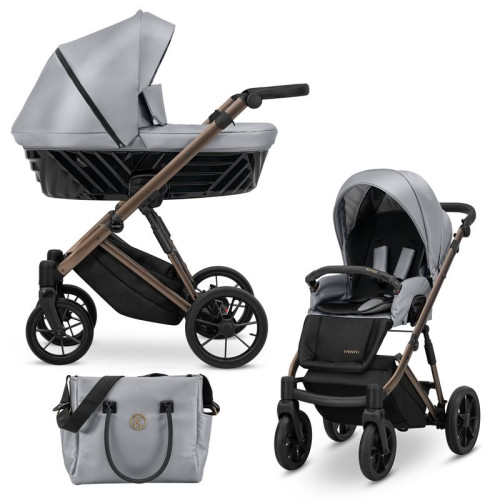 Kombinovaný kočárek KUNERT Ivento Eco Grey Metalic hnědý podvozek Kombinovaný kočárek KUNERT Ivento Eco Grey Metalic hnědý podvozek