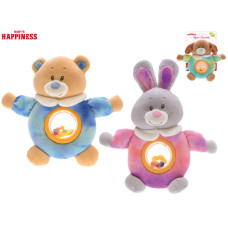 Baby Happiness zvířátko plyšové 17cm s chrastítkem 0m+ 3druhy na kartě  MIKRO
