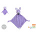 Interaktivní zajíček usínáček / muchláček BabyTed s kousátkem, chrastítkem a šustícími oušky Zajíček fialový 25 × 25 cm TEDD
