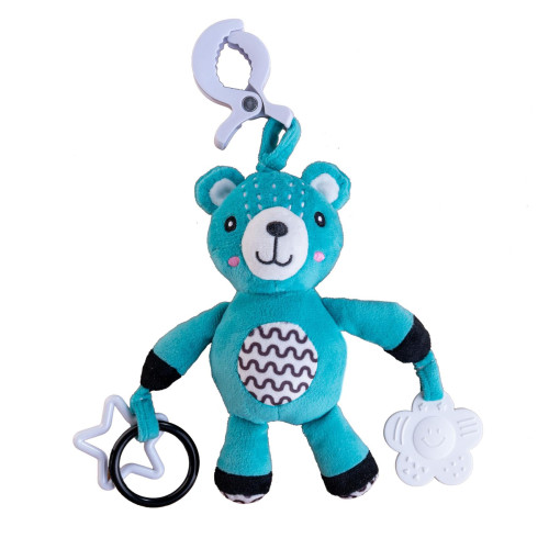 Interaktivní medvídek BabyTed – plyšové chrastítko na kočárek a postýlku 30 cm 0 m+ mentolová Interaktivní medvídek BabyTed – plyšové chrastítko na kočárek a postýlku 30 cm 0 m+ mentolová