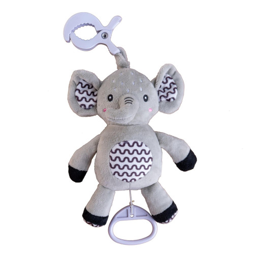 Hrací sloník BabyTed s melodií – plyšová závěsná hračka 30 cm plyšové chrastítko na kočárek / postýlku / kočárek 0 m+ šedá Hrací sloník BabyTed s melodií – plyšová závěsná hračka 30 cm plyšové chrastítko na kočárek / postýlku / kočárek 0 m+ šedá