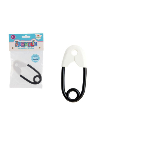 Retro chrastítko špendlík 12 cm – oblíbená klasika pro miminka 0m+ černá/bílá Retro chrastítko špendlík 12 cm – oblíbená klasika pro miminka 0m+ černá/bílá