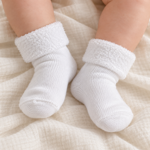 Kojenecké froté thermo ponožky s lemem Olay sock krémová Kojenecké froté thermo ponožky s lemem Olay sock krémová
