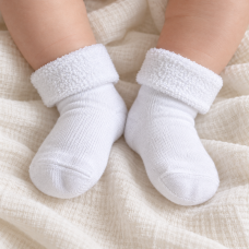 Kojenecké froté thermo ponožky s lemem  Olay sock  bílá