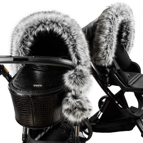 Luxusní kožešinový límec/ kožešina na kočárek FLOO FOR BABY Silver Luxusní kožešinový límec/ kožešina na kočárek FLOO FOR BABY Silver