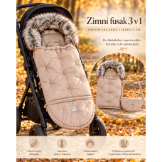 Luxusní zimní fusak Floo for Baby NEVADA COMBI  NEW  3v1 – LIMITOVANÁ EDICE  Béžová