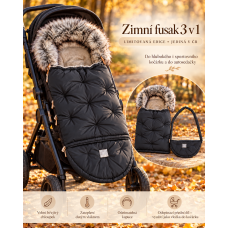 Luxusní zimní fusak Floo for Baby NEVADA COMBI  NEW  3v1 – LIMITOVANÁ EDICE  Černá