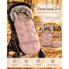 Luxusní zimní fusak Floo for Baby NEVADA COMBI  NEW  3v1 – LIMITOVANÁ EDICE Růžová