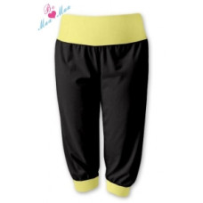 Sportovní 3/4 legíny CAPRI - černé/žluté L/XL