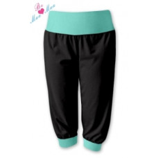 Sportovní 3/4 legíny CAPRI - černé/máta S/M