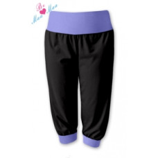 Sportovní 3/4 legíny CAPRI - černé/lila S/M
