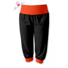 Sportovní 3/4 legíny CAPRI - černé/oranž S/M