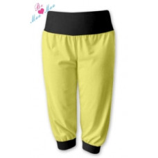 Sportovní 3/4 legíny CAPRI - žluté/černé L/XL