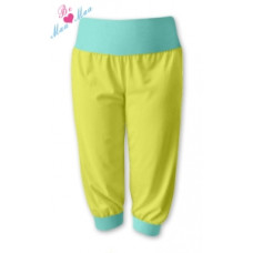 Sportovní 3/4 legíny CAPRI - žlutá/máta L/XL