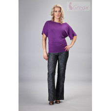 Elegantní těhotenské kalhoty JEANS - Černý melír