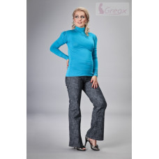 Elegantní těhotenské kalhoty JEANS - Granátový melír