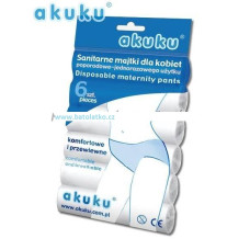 Jednorázové poporodní kalhotky- 6 ks v balení  AKUKU