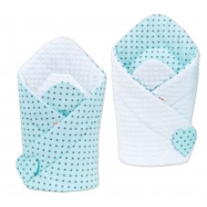 Oboustranná zavinovačka MINKY BABY - mini hvězdičky tyrkysové - bílá