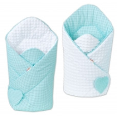 Oboustranná zavinovačka MINKY BABY - jemné tečky tyrkysové v bílé