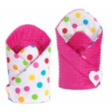 Oboustranná zavinovačka MINKY BABY -buble léto tm. růžová