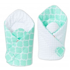 Oboustranná zavinovačka MINKY BABY -maroko máta - bílá
