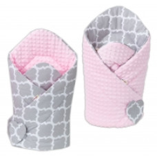Oboustranná zavinovačka MINKY BABY -maroko šedé - sv. růžová