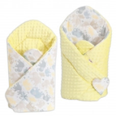 Oboustranná zavinovačka MINKY BABY - sloníci ve žluté