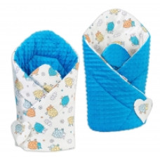 Oboustranná zavinovačka MINKY BABY - ovečky krém - modrá