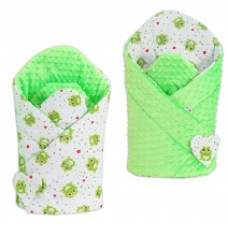 Oboustranná zavinovačka MINKY BABY -  žabky zelená
