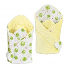Oboustranná zavinovačka MINKY BABY -  žabky žlutá