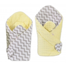 Oboustranná zavinovačka MINKY BABY - zigzag šedá + žlutá