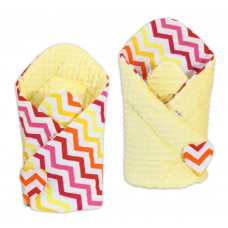 Oboustranná zavinovačka MINKY BABY - zigzag žlutočervená