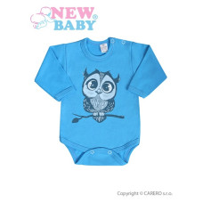 Kojenecké body s dlouhým rukávem New Baby Sovička modré