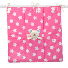 Kapsář na postýlku  6 kapsiček, 55x60cm Sweet Stars - růžový  NEL