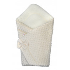 Luxusní zavinovačka s mašlí 75x75cm, Minky Baby Duo - smetanová