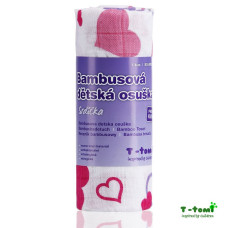 Bambusová vysokogramážní osuška T-tomi srdíčka