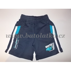 Bavlněné kraťasy s potiskem auta SEAGUAL tm .modrá + tyrkysové   vsadky