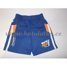 Bavlněné kraťasy s potiskem auta SEAGUAL modrá  + oranžové vsadky