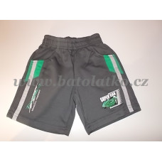 Bavlněné kraťasy s potiskem auta SEAGUAL šedá + zelené vsadky