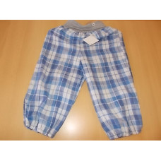 Slaboučké plátěné kalhoty - kolekce kostka ČESKÁ VÝROBA !!! MK COOL světle modrá  kostička