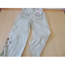 Dívčí plátěné kalhoty SaM - béžové 110 VÝPRODEJ